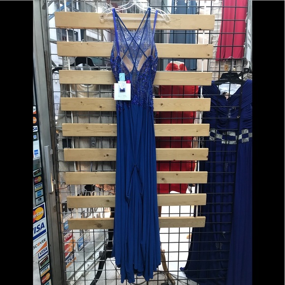 NWT,Morilee Jersey Beaded prom dress,43105,Royal - Picture 8 of 17